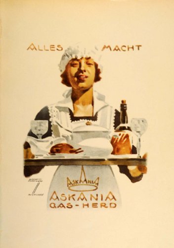 1926 Ludwig Hohlwein Askania Gas-Herd Maid Litho Poster - Original Lithograph