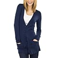 Mossimo&reg; Black Petites: Ultrasoft Boyfriend Cardigan - Night Sky Heather