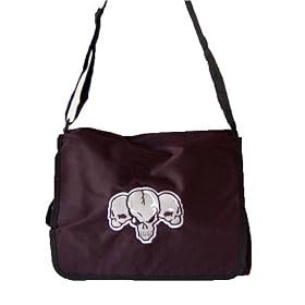New 3 Evil Skulls Heads Canvas Messenger Bag