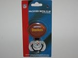 PITTSBURGH STEELERS Team Logo BABY PACIFIER and CLIP with Silicone Nipple