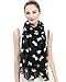 Lina & Lily Scottish Terrier Scottie Dog Print Scarf Lightweight (Black)