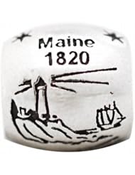 De Buman Sterling Silver Us 50 State Maine Bead,hole 5mm