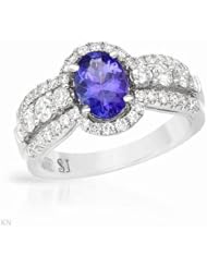 14K Yellow Gold Tanzanite and Diamond Ring -- LIFETIME WARRANTY