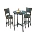 York Espresso Pub Table Set with 2 Leather Chairback Swivel Bar Stools