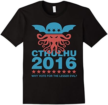Men's Vote Cthulhu For President 2016 - For the lesser evil Shirt 2XL Black