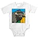 Onesie with water, buffalo, eating, grass, horns, grazing