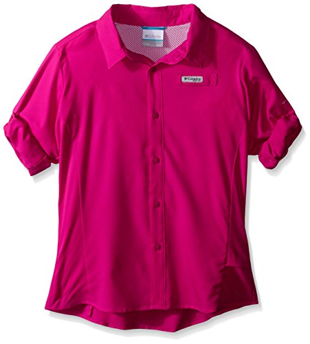 Columbia Girls Tamiami Long Sleeve Shirt, Haute Pink, X-Large