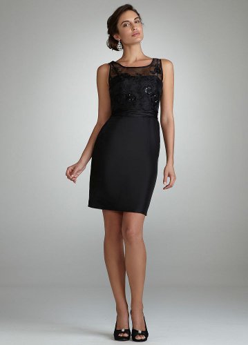 David's Bridal Bridesmaid Dresses Sleeveless Organza Embellished Pop Over Dress Style F44830