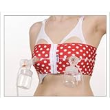 PumpEase Fabulous 50's Collection hands-free pumping bra - T-bird Red - L