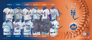 New York Mets Uniform History Wall Clock