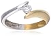 9ct Two Tone AMR322621 Ladies Cubic Zirconia Solitaire Ring