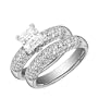 3.17 Carat VS2 - GIA Certified Diamond Bridal Set Engagement Ring on 14k White Gold