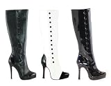 Women's La420-Buttons 4Pu&Patent Knee High Boot With 1