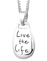 Sterling Silver "Live The Life You Have Imagined" Reversible Pendant Necklace , 18"