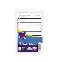 Avery Print or Write File Folder Labels for Laser and Inkjet Printers, 1/3 Cut, Black, Pack of 252 (5211)
