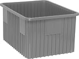 Dividable Grid Storage Containers (12 H x 17 1/2 W x 22 1/2 D) [Set of 3] Color: Gray