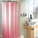 Plain Polyester Shower Curtain And Curtain Hooks/Rings, Pink