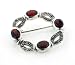 Vintage Styled 4cttw Genuine Garnet Sterling Silver Marcasite Square Brooch Pin
