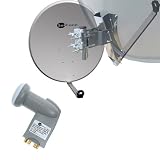 Produkt-Bild: SatConn Sat-Spiegel 100cm lichtgrau + Quad LNB 0,1dB grau