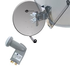 SatConn Sat-Spiegel 100cm lichtgrau + Quad LNB 0,1dB grau