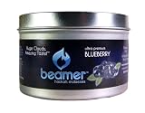 Blueberry Beamer Ultra Premium Hookah Molasses 250 gram tin. Huge Clouds, Amazing Taste! 100 % Tobacco, Nicotine & Tar Free but more taste than tobacco! Compare to Hookah Tobacco! GREAT TASTE, LOTS OF SMOKE & SMELLS GREAT!!!