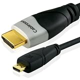 Ivuna 1.5m Micro 'Type D' HDMI to HDMI Cable (1.4version) - Premium Quality Gold Cable - 24k Gold Plated Plugs - Audio Ideal For Connecting HD Devices using the new Micro HDMI connector like a Camcorder,Mobile Phone to PC or HD TVdi Cablesson