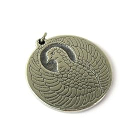 Dragon and Phoenix Two Sided Pewter Pendant on Cord Necklace