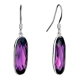 Pugster Mother's Day Gifts February Birthstone Purple Shinning Crystal Dangle Earrings