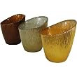 Set of 3 Amber Colored Glass TeaLight holders