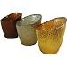 Set of 3 Amber Colored Glass TeaLight holders