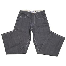 Mens Ecko Unlimited dark wash urban denim jeans. Baggy fit hip hop jeans that is at the top of the line.