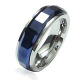 414ux65UX7L. SL160  Bling Jewelry Mens Polished Cobalt Blue Plated Tungsten Spinner Ring 7mm Size 12