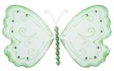 5 Green Glitter Butterfly nylon hanging ceiling wall baby nursery room wedding decor decoration