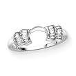 10K White Gold 1/4 ct. Baguette Cut Diamond Wrap