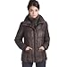 Jessie G. Women's Short Down Jacket with Rabbit Fur Trim in Black or Brown