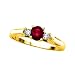 Jewelry : 3 Diamond Ring 0.08 ct. with 5/8 ct. Ruby in 14K Yellow Gold