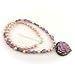 Murano Glass Violet Flower Heart Pendant Freshwater Pearl Sterling Silver Necklace 1054