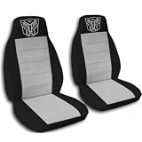 2 Black and Silver Robot car seat covers for a 2001 Nissan Maxima. by Designcovers