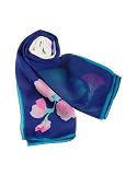 Leonard Blue & White Floral Printed Chiffon Silk Long Scarf