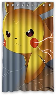 Wenglee Customized Pokemon Pikachu Polyester Fabric Window Curtain 50x84 (one piece) by Wenglee