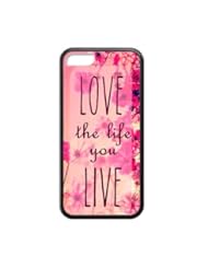 Wireless: Pink Hipster Love the Life You Live Quote Apple Iphone 5C Case Cover TPU Laser Technology Wildflower Field - diyphonecasecase