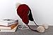 Jon Senkwok Cable Knit Winter Hats for Earflap hat Women Hood Beanie Hat (Red-58CM/22.83IN)