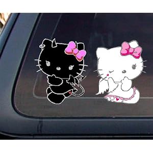 Hello Kitty Angel & Devil Car Decal / Sticker