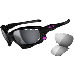 Oakley Jawbone Adult Sport Designer Sunglasses w/ Free B&F Heart Sticker - Polished Black/Black Iridium Vented, Light Grey Vented