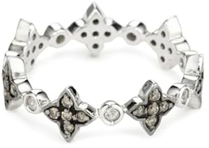 Katie Decker Deco Flower Brown Stack Ring, Size 7