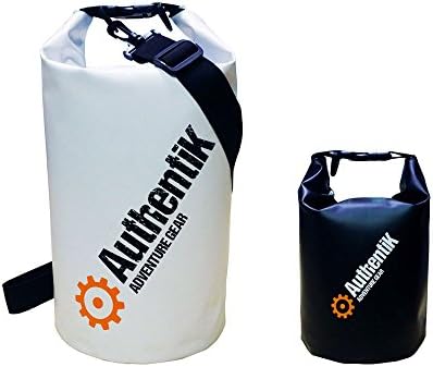 2Pack (1.5L / 10L) Premium Waterproof Heavy Duty Dry Bag 500D PVC by AuthentiK for Boating, Kayaking, Fishing, Rafting, Swimming, Camping, Canoeing and Snowboarding