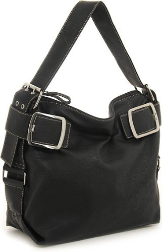 Large Top Buckle Tote - Black, Brown or Red