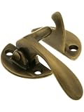 Solid Brass Left Hand Flush Hoosier Latch in Antique-By-Hand Finish.
