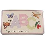 Cavallini Vintage French Look Alphabet Francais Flash Cards in Tin