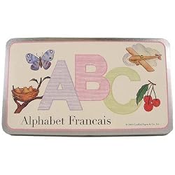 Cavallini Vintage French Look Alphabet Francais Flash Cards in Tin